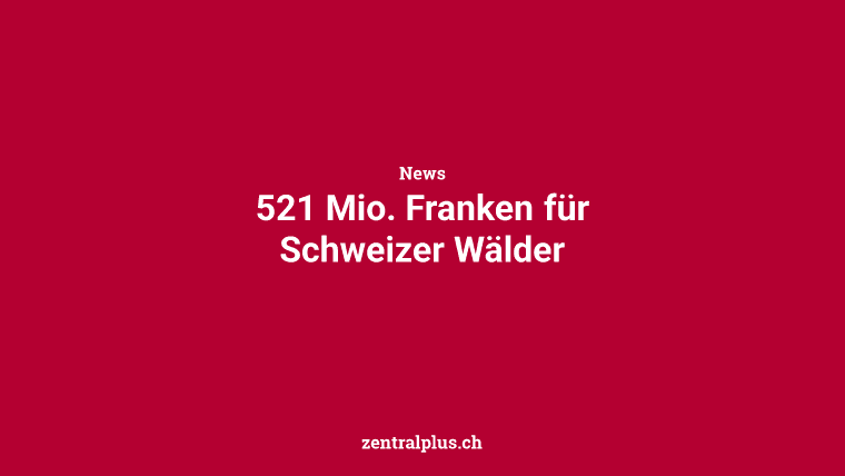 521 Mio. Franken für Schweizer Wälder