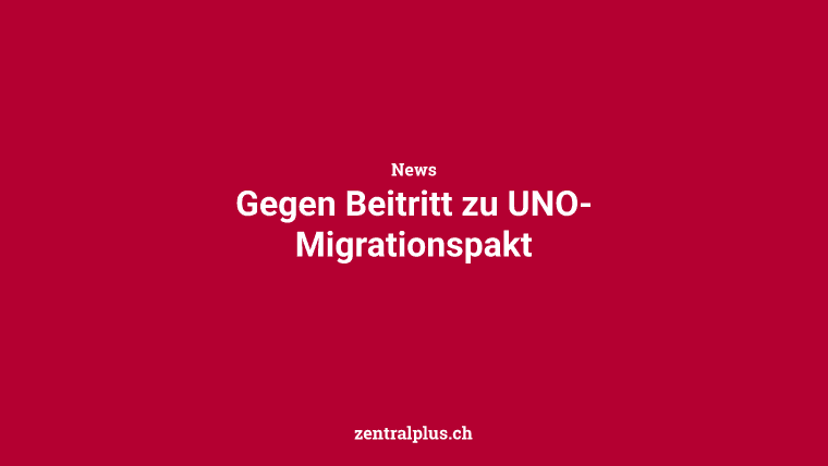 Gegen Beitritt zu UNO-Migrationspakt