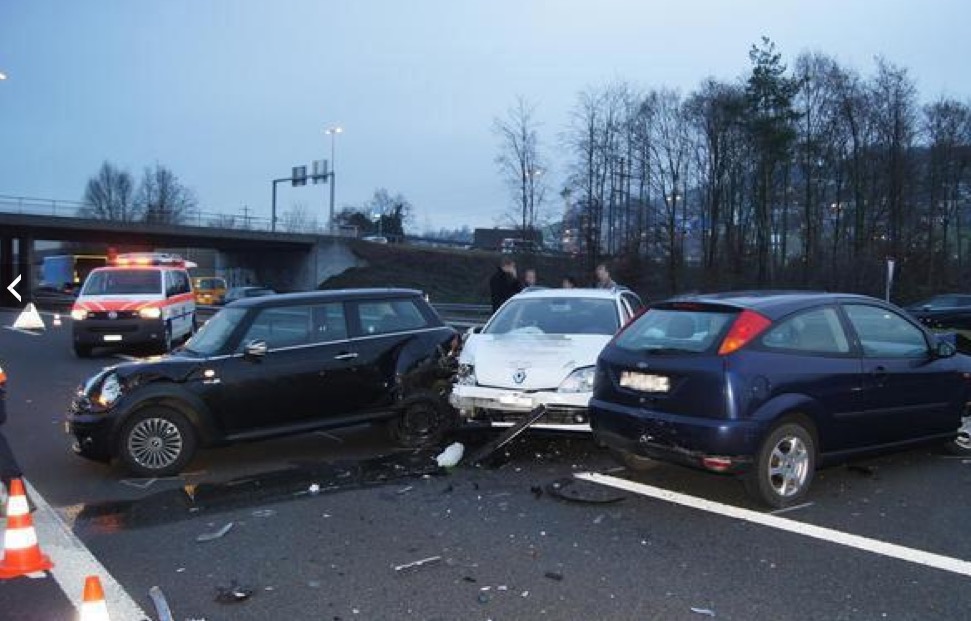 Unfall auf der A14.